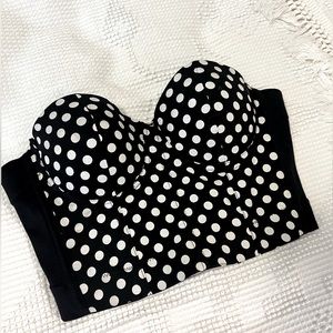 Sexy Polka Dot Strapless Bustier